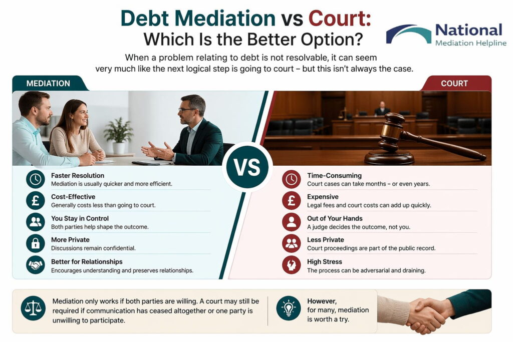 Debt Mediation vs Court: Which Is the Better Option Derbyshire